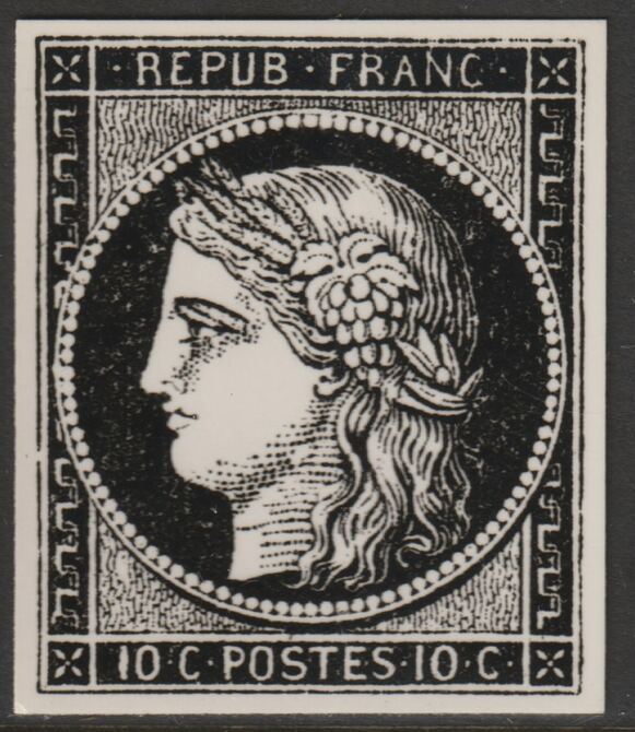 France 1849 Ceres 10c twice stamp-size Photographic print from Speratis own negative with BPA handstamp on back, superb reference, stamps on sperati, stamps on forgery, stamps on 