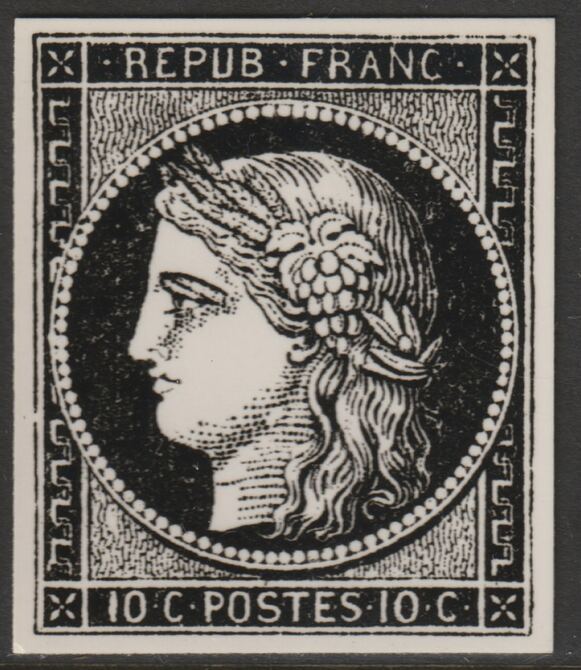 France 1849 Ceres 10c twice stamp-size Photographic print from Sperati's own negative with BPA handstamp on back, superb reference, stamps on , stamps on  stamps on sperati, stamps on  stamps on forgery, stamps on  stamps on 