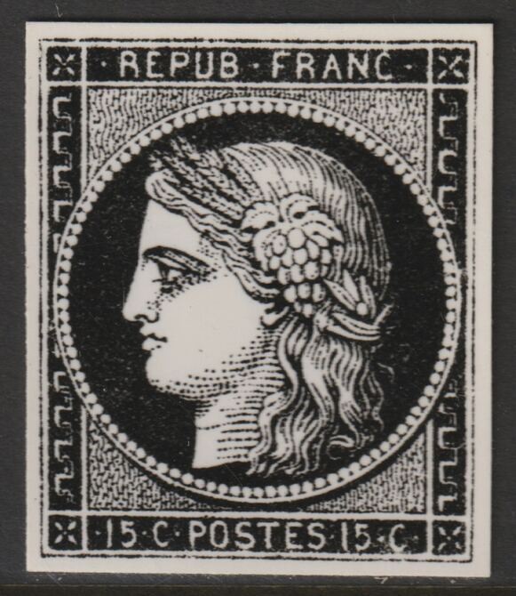 France 1849 Ceres 15c twice stamp-size Photographic print from Sperati's own negative with BPA handstamp on back, superb reference, stamps on , stamps on  stamps on sperati, stamps on  stamps on forgery, stamps on  stamps on 