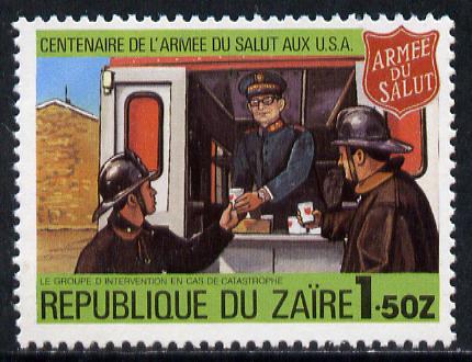 Zaire 1980 Canteen Serving Firefighters 1z50 from Salvation Army set unmounted mint, SG 1008*, stamps on , stamps on  stamps on fire, stamps on  stamps on rescue