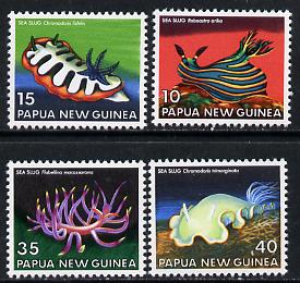 Papua New Guinea 1978 Sea Slugs set of 4 unmounted mint, SG 350-53*, stamps on , stamps on  stamps on marine-life