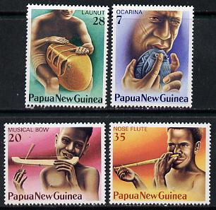 Papua New Guinea 1979 Musical Instruments set of 4 unmounted mint, SG 359-62*, stamps on music, stamps on musical instruments