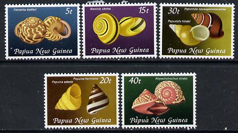 Papua New Guinea 1981 Land Snail Shells set of 5 unmounted mint, SG 421-25*, stamps on , stamps on  stamps on shells