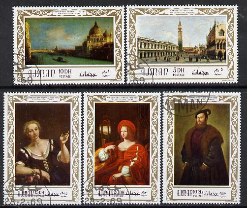 Ajman 1969 Italian Old Masters set of 5 cto used, Mi 419-23, stamps on , stamps on  stamps on arts