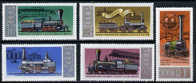 Russia 1978 Russian Locomotives #1 set of 5 unmounted mint, SG 4861-65, Mi 4715-19*, stamps on , stamps on  stamps on railways