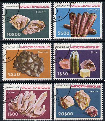 Mozambique 1979 Minerals set of 6 cto used, SG 772-77*, stamps on , stamps on  stamps on minerals