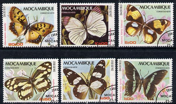 Mozambique 1979 Stamp Day (Butterflies) set of 6 cto used, SG 791-96*, stamps on , stamps on  stamps on butterflies    postal