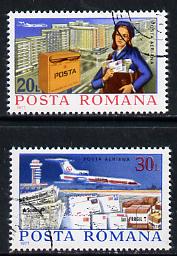 Rumania 1977 Air set of 2 (Postwoman & DC-10 Aircraft) cto used, SG 4304-05, Mi 3439-40, stamps on aviation    postal     douglas  dc-10    postman