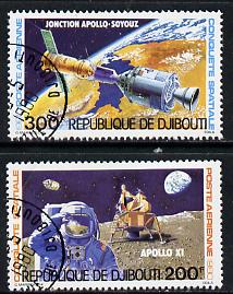 Djibouti 1980 Conquest of Space set of 2 cto used, SG 788-89*, stamps on , stamps on  stamps on space   apollo   soyuz