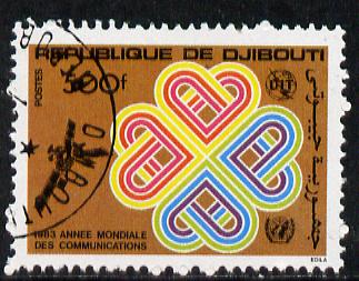 Djibouti 1983 World Communications Year 500f cto used, SG 883*, stamps on communications