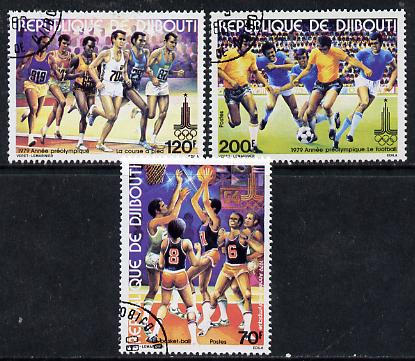 Djibouti 1979 Pre Olympic Year set of 3 cto used, SG 771-73*, stamps on , stamps on  stamps on sport    olympics     running    football   basketball