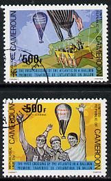 Cameroun 1979 First Atlantic Balloon Crossing set of 2 cto used, SG 871-72*, stamps on , stamps on  stamps on aviation, stamps on  stamps on balloons