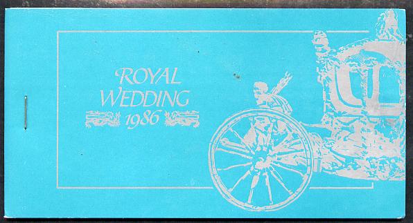 Booklet - Tuvalu - Nukulaelae 1986 Royal Wedding (Andrew & Fergie) $6.40 booklet, State Coach in silver, panes imperf