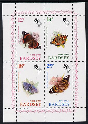 Bardsey (British Local) 1981 Butterflies set of 4 (12p, 14p, 18p & 25p) unmounted mint, stamps on , stamps on  stamps on butterflies