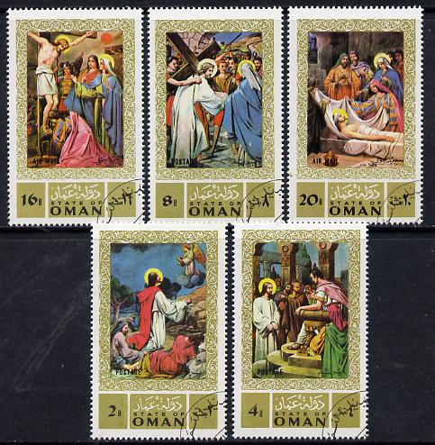 Oman 1971 Life of Christ set of 5 cto used*, stamps on , stamps on  stamps on arts, stamps on  stamps on religion