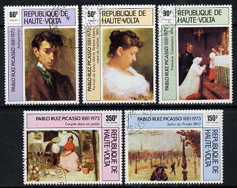 Upper Volta 1975 Paintings by Picasso set of 5 cto used*, stamps on , stamps on  stamps on arts    picasso