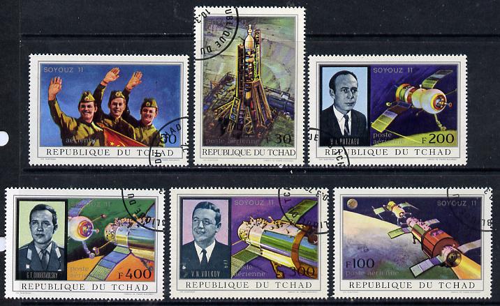 Chad 1972 Soyuz 11 Disaster set of 6 cto used*, stamps on space, stamps on disasters