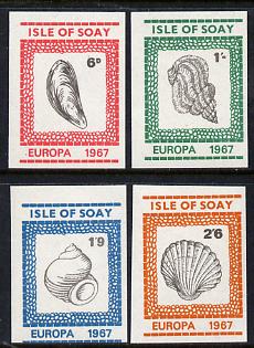 Isle of Soay 1967 Europa (Shells) imperf set of 4 unmounted mint, stamps on , stamps on  stamps on europa, stamps on  stamps on marine life, stamps on  stamps on shells