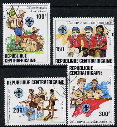 Central African Republic 1982 75th Anniversary of Scouting set of 4 cto used, SG 815-18*, stamps on , stamps on  stamps on scouts