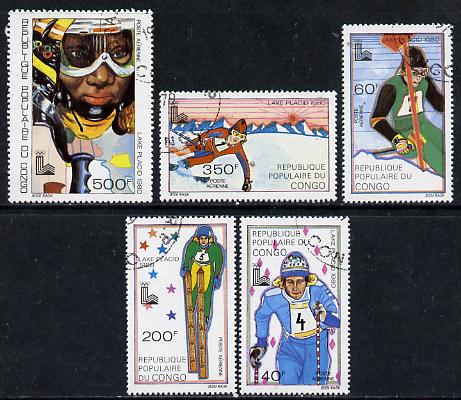 Congo 1979 Winter Olympics set of 5 cto used, SG 704-08*, stamps on , stamps on  stamps on sport    olympics     skiing     