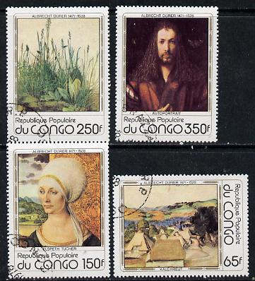 Congo 1978 Death Anniversary of Durer (Paintings) set of 4 cto used, SG 647-50, stamps on , stamps on  stamps on arts    durer    death, stamps on  stamps on renaissance