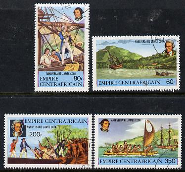 Central African Republic 1978 250th Birth Anniversary of James Cook set of 4 cto used, SG 578-81*, stamps on , stamps on  stamps on cook    explorers     ships