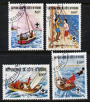 Ivory Coast 1982 75th Anniversary of Scouting set of 4 cto used, SG 721-24*, stamps on , stamps on  stamps on scouts, stamps on yachts