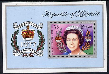 Liberia 1977 Silver-Jubilee perf m/sheet unmounted mint, SG MS 1323, stamps on , stamps on  stamps on royalty         silver jubilee