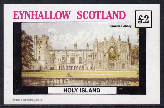 Eynhallow 1982 Stately Homes #1 imperf deluxe sheet (£2 value) unmounted mint, stamps on castles, stamps on buildings