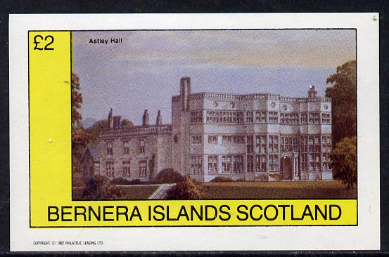Bernera 1982 Stately Homes #3 imperf deluxe sheet (£2 value) unmounted mint, stamps on castles, stamps on buildings