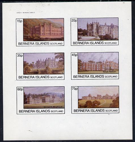 Bernera 1982 Stately Homes #4 imperf set of 6 values (15p to 75p) unmounted mint, stamps on , stamps on  stamps on castles, stamps on buildings