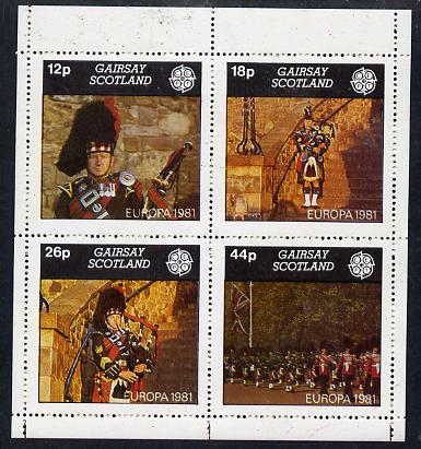 Gairsay 1981 EUROPA (Scottish Pipers) perf  set of 4 values (12p to 44p) unmounted mint, stamps on , stamps on  stamps on europa     music    militaria         ba gpipes, stamps on  stamps on scots, stamps on  stamps on scotland