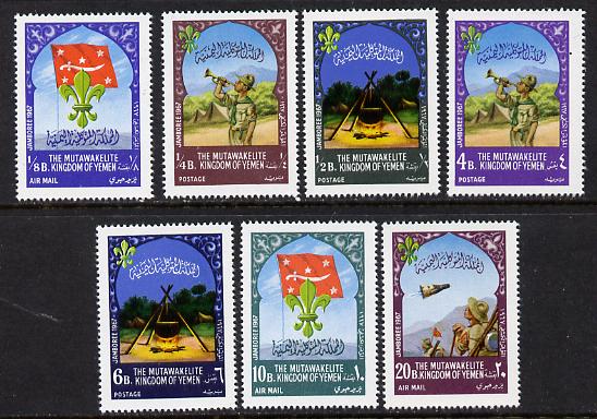 Yemen - Royalist 1967 Scouts set of 7 unmounted mint (Mi 365-71A) , stamps on scouts, stamps on space