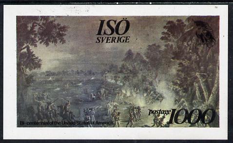 Iso - Sweden 1976 USA Bicentenary (Painting of Battle) imperf deluxe sheet (1000 value) unmounted mint, stamps on , stamps on  stamps on arts    battles    americana, stamps on  stamps on  iso , stamps on  stamps on 