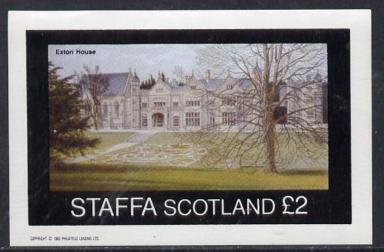 Staffa 1982 Stately Homes #1 imperf deluxe sheet (£2 value) unmounted mint, stamps on castles, stamps on buildings