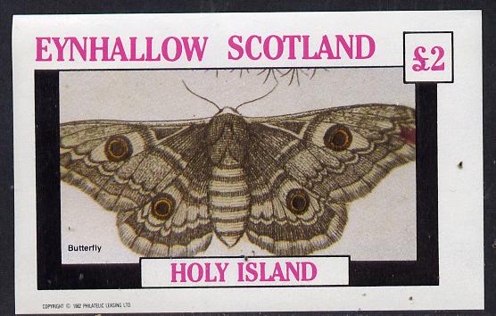 Eynhallow 1982 Butterflies imperf deluxe sheet (£2 value) unmounted mint, stamps on butterflies