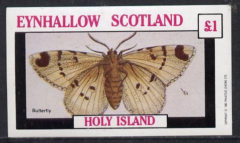 Eynhallow 1982 Butterflies imperf souvenir sheet (£1 value) unmounted mint, stamps on butterflies