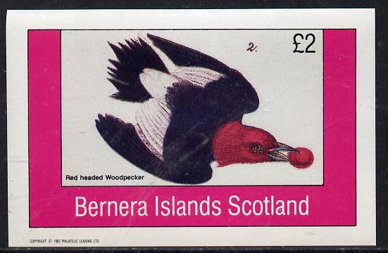 Bernera 1982 Woodpecker imperf deluxe sheet (£2 value) unmounted mint, stamps on birds   woodpecker