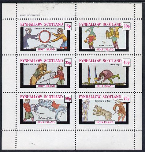 Eynhallow 1982 Circus Acts perf set of 6 values (15p to 75p) unmounted mint, stamps on circus