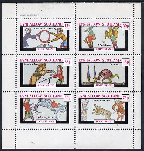 Eynhallow 1982 Circus Acts perf set of 6 values (15p to 75p) unmounted mint, stamps on , stamps on  stamps on circus