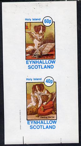 Eynhallow 1982 Pets From fairy Tales (Dog Feeding the Cat) imperf  set of 2 values (40p & 60p) unmounted mint, stamps on , stamps on  stamps on cats    dogs    fairy tales     literature