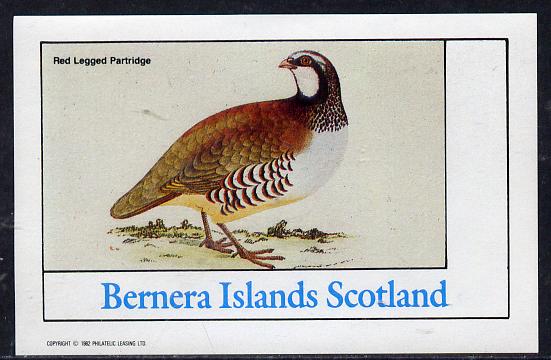 Bernera 1982 Partridge imperf deluxe sheet (undenominated) unmounted mint, stamps on , stamps on  stamps on birds     game