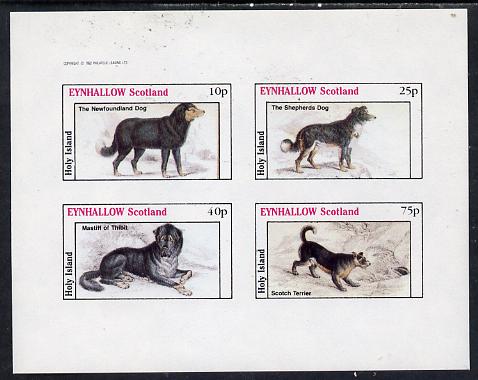 Eynhallow 1982 Dogs imperf  set of 4 values (10p to 75p) unmounted mint, stamps on , stamps on  stamps on animals   dogs   newfoundland    border collie   mastiff   scotch terrier , stamps on  stamps on scots, stamps on  stamps on scotland