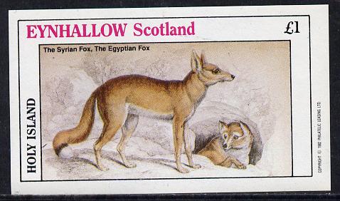 Eynhallow 1982 Animals #07 (Fox) imperf souvenir sheet (Â£1 value) unmounted mint, stamps on animals   fox     dogs, stamps on  fox , stamps on foxes, stamps on 