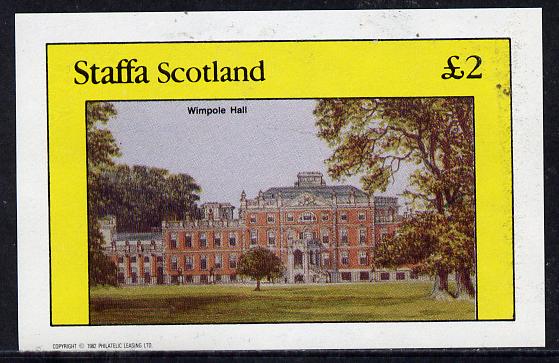 Staffa 1982 Stately Homes #2 imperf deluxe sheet (£2 value) unmounted mint, stamps on castles, stamps on buildings