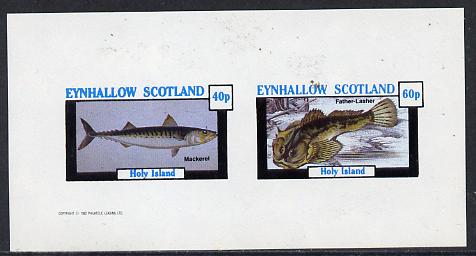 Eynhallow 1982 Fish #03 (Mackerel & Lasher) imperf  set of 2 values (40p & 60p) unmounted mint, stamps on , stamps on  stamps on fish     marine-life