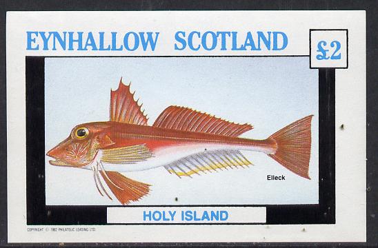 Eynhallow 1982 Fish #03 (Elleck) imperf deluxe sheet (Â£2 value) unmounted mint, stamps on , stamps on  stamps on fish     marine-life