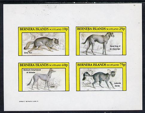 Bernera 1982 Animals (Grey Fox etc) imperf  set of 4 values (10p to 75p) unmounted mint, stamps on , stamps on  stamps on animals    fox    dogs, stamps on  stamps on  fox , stamps on  stamps on foxes, stamps on  stamps on  