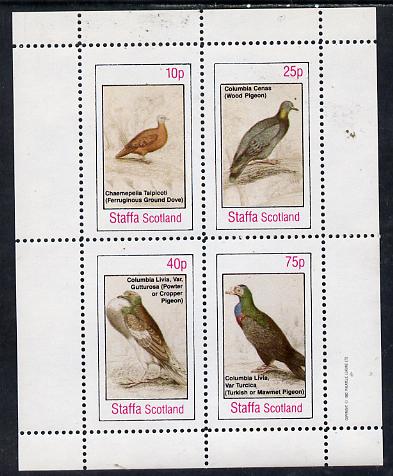 Staffa 1982 Pigeons #01 perf  set of 4 values (10p to 75p) unmounted mint, stamps on birds    pigeon