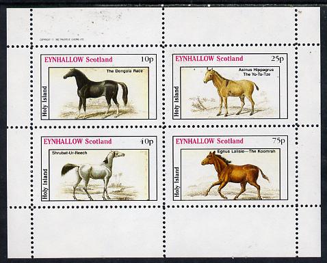 Eynhallow 1982 Horses #2 perf  set of 4 values (10p to 75p) unmounted mint, stamps on , stamps on  stamps on animals    horses